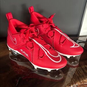 Nike Red Football Cleats with White Accents